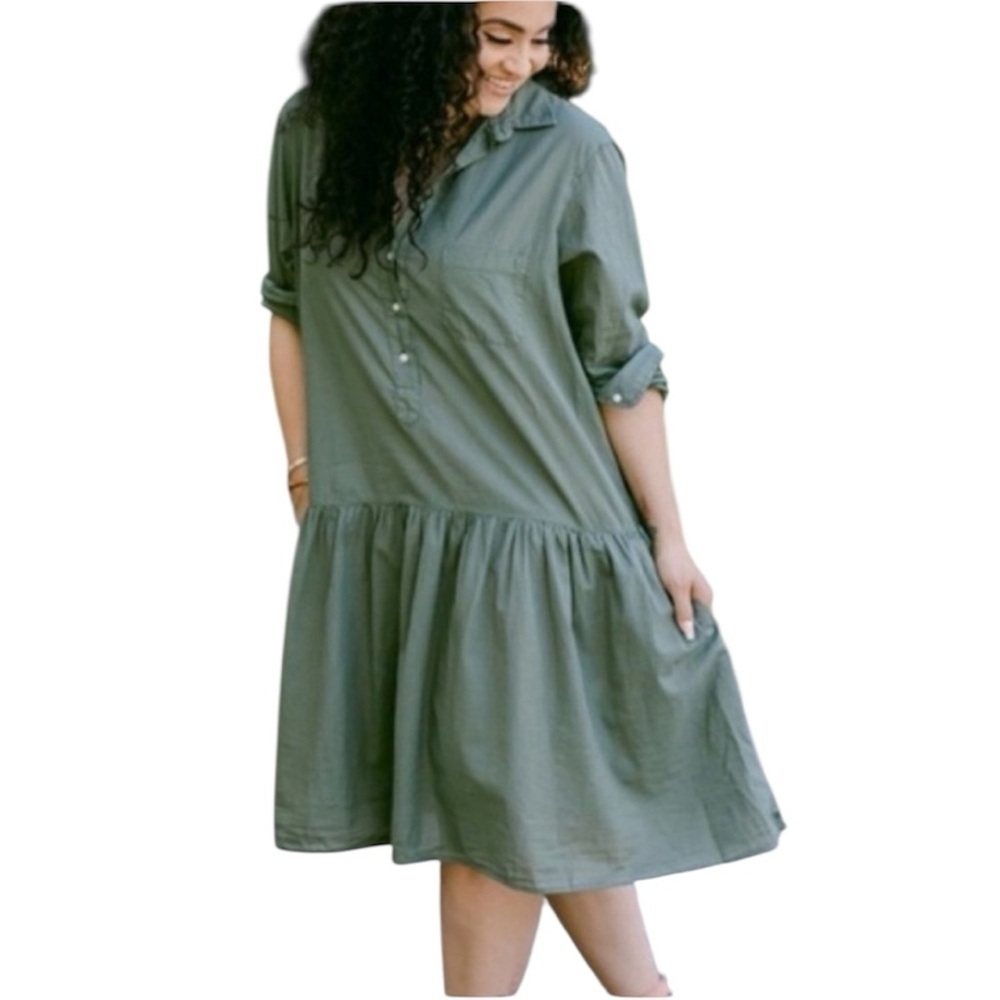 Grayson Changemaker Shirt Dress In Olive Green 3